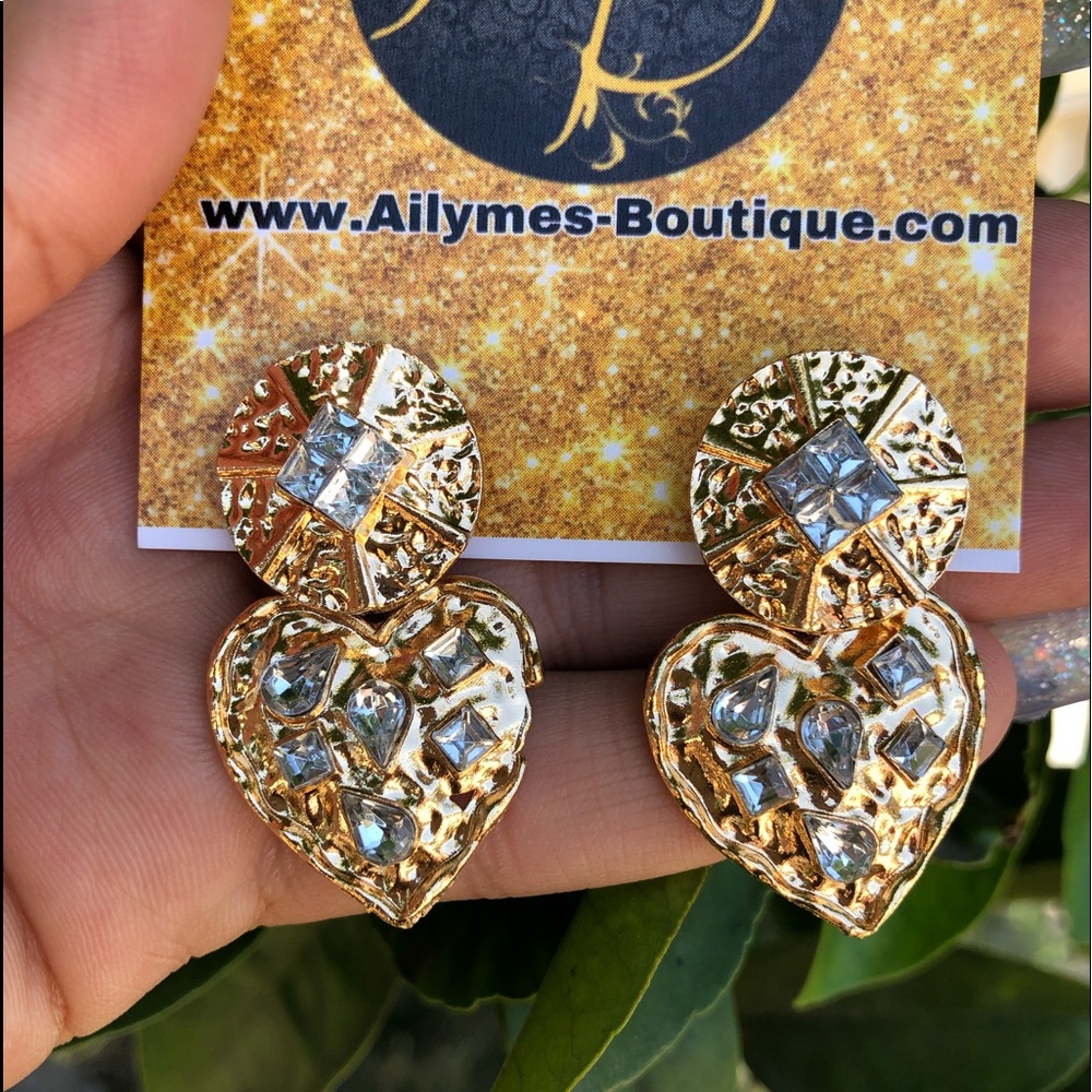 💛Heart Gold Earrings